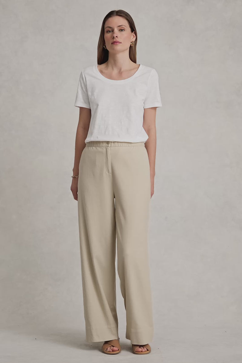 Linen Blend Pant - Taupe