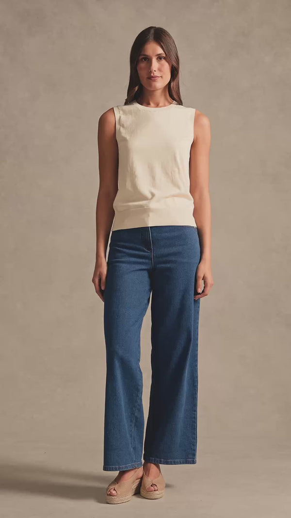 Cotton Knit Tank - Vanilla