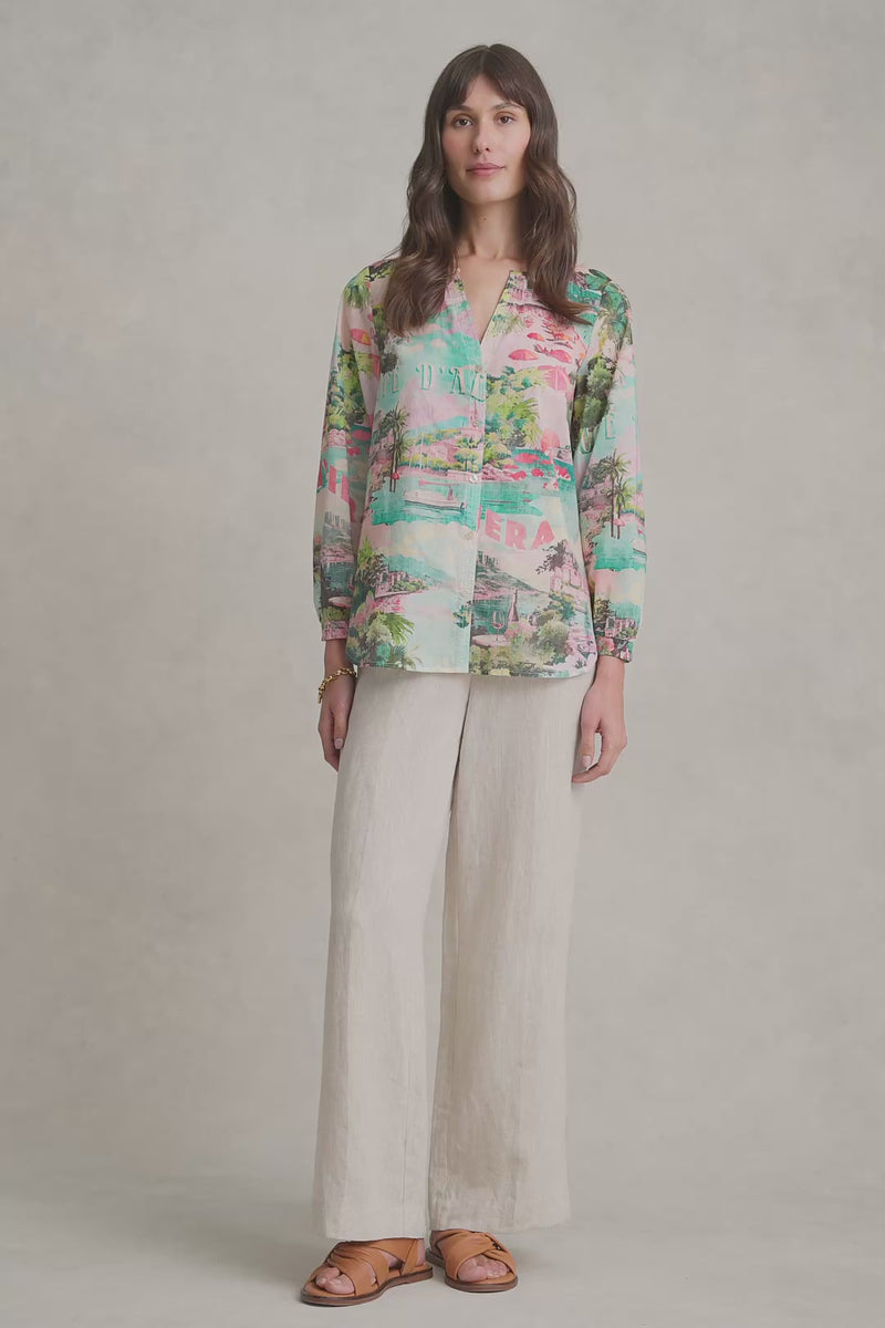 Cotton Resort Shirt - Holiday Print