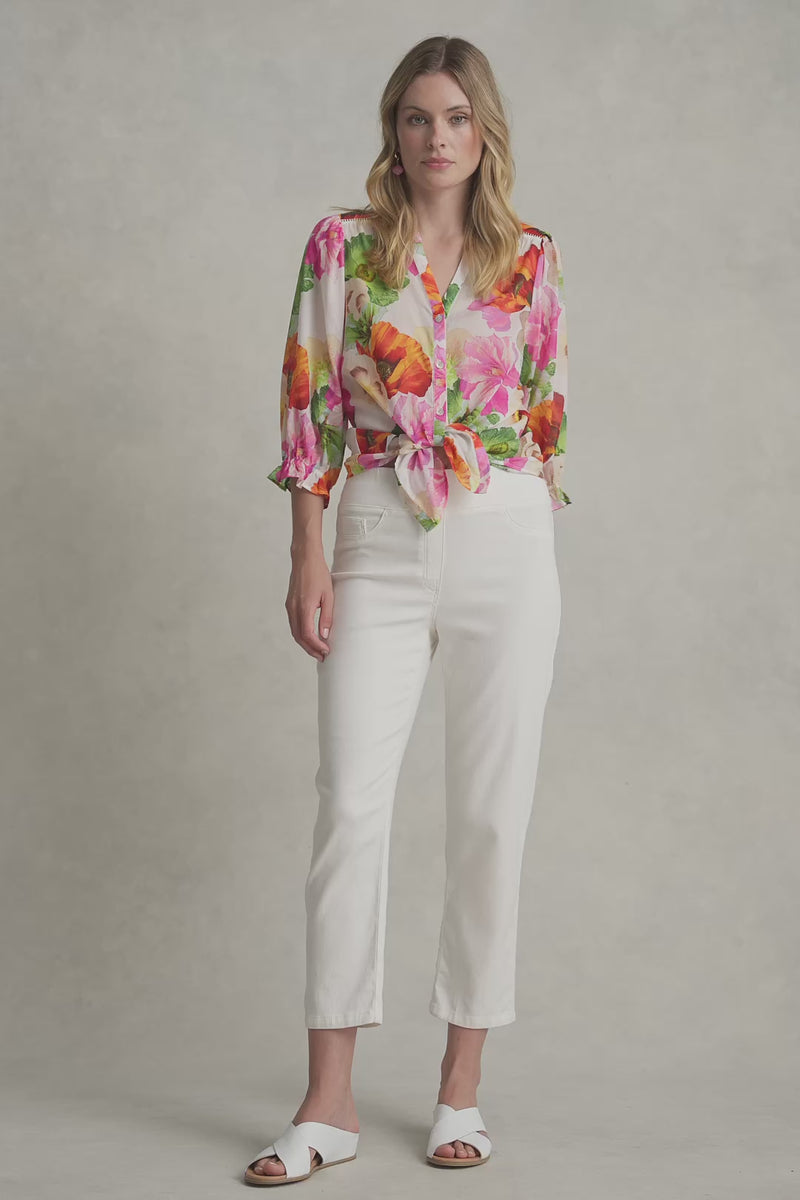 BENGAJEAN ANKLE LENGTH STRAIGHT LEG - CREAM