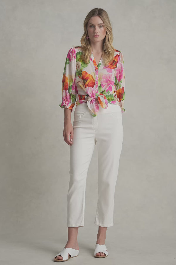 BENGAJEAN ANKLE LENGTH STRAIGHT LEG - CREAM