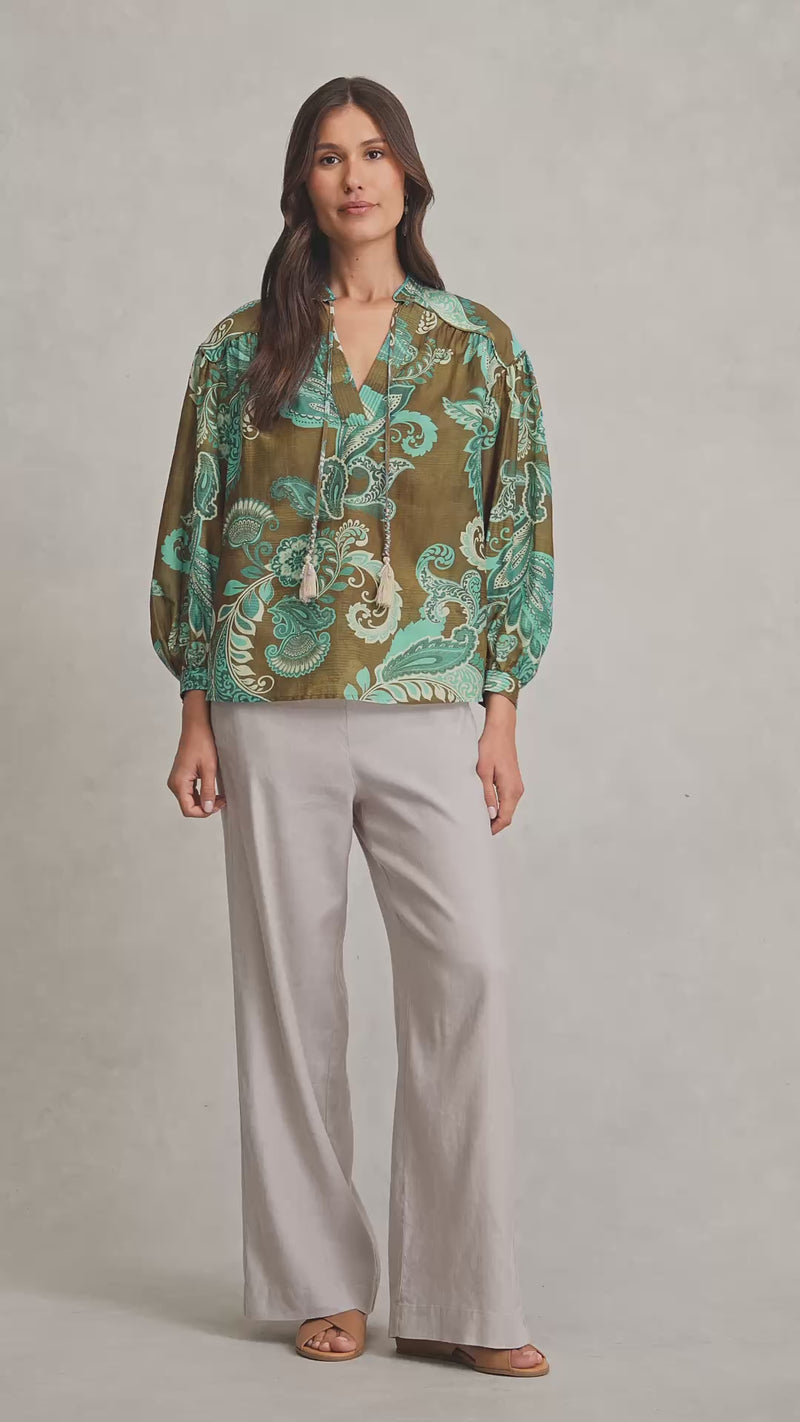 Cotton Silk Blouse - Statement Paisley