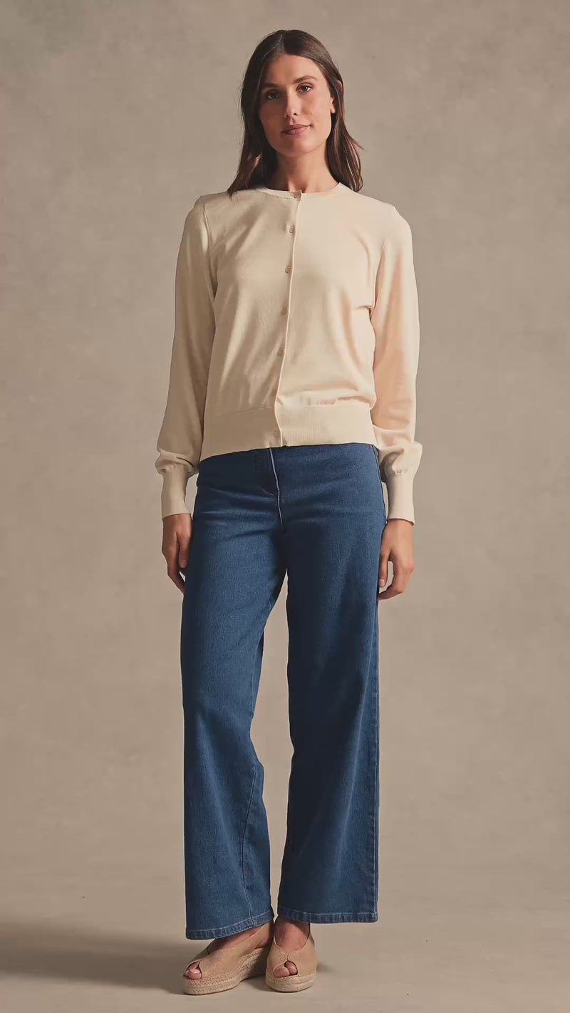 Cotton Knit Cardigan - Vanilla