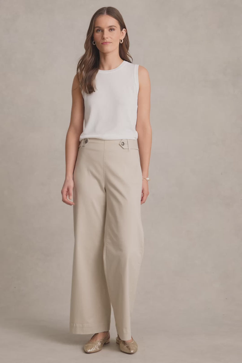 Wide Leg Jeans - Taupe
