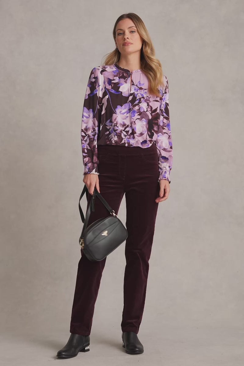 Frill Collar Top - Floral Print