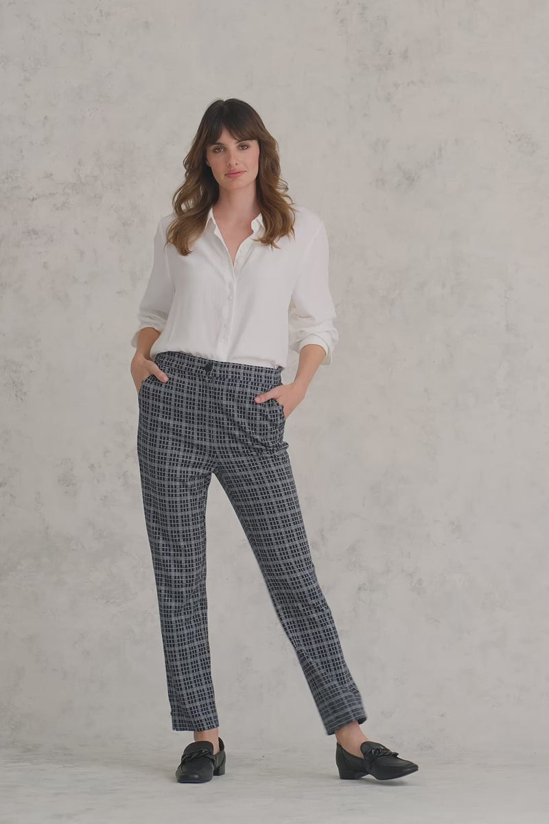 Ponte Check Pant - Ink Check