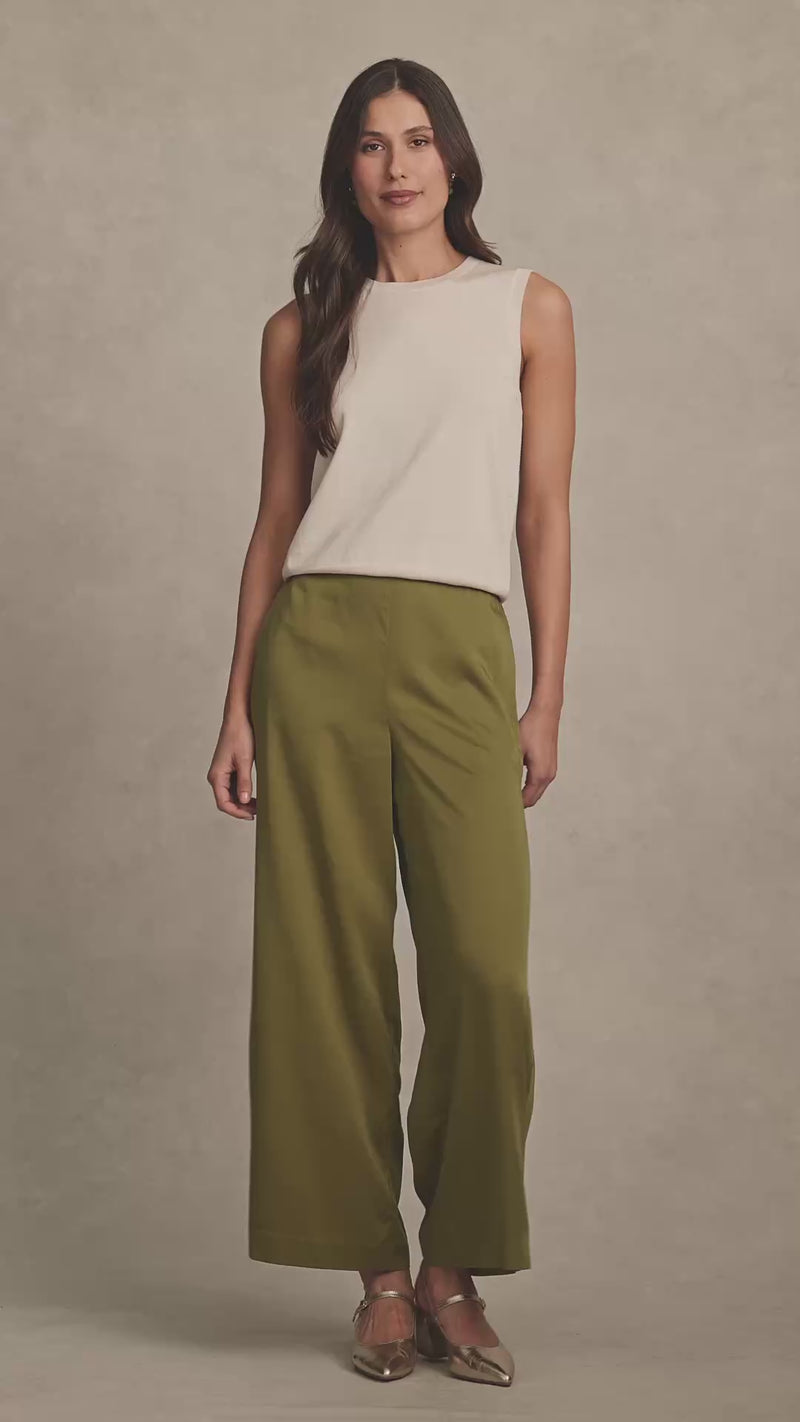 Wide Leg 7/8 Pant - Bronze