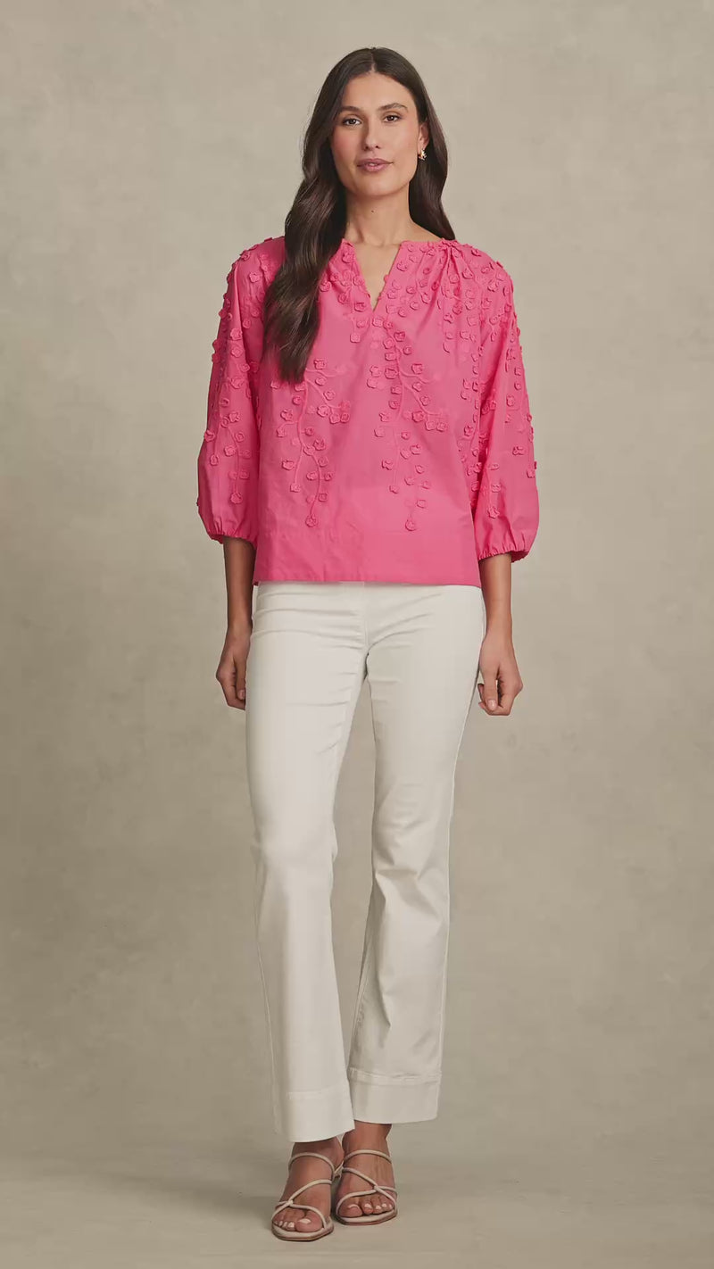 3D Texture Blouse - Hot Pink