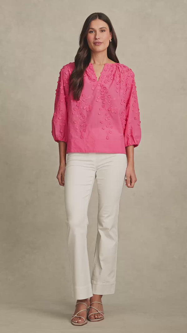 3D Texture Blouse - Hot Pink