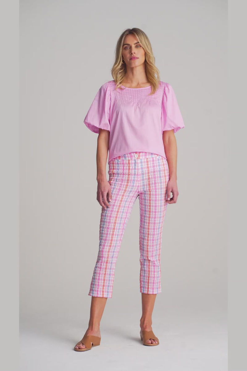 Gingham Capri Pant - Pastel Check