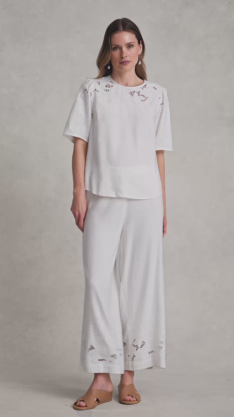 Embroidered Blouse - Warm White