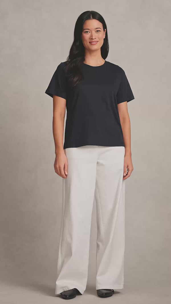 Cotton Crew Neck Tee - Ink