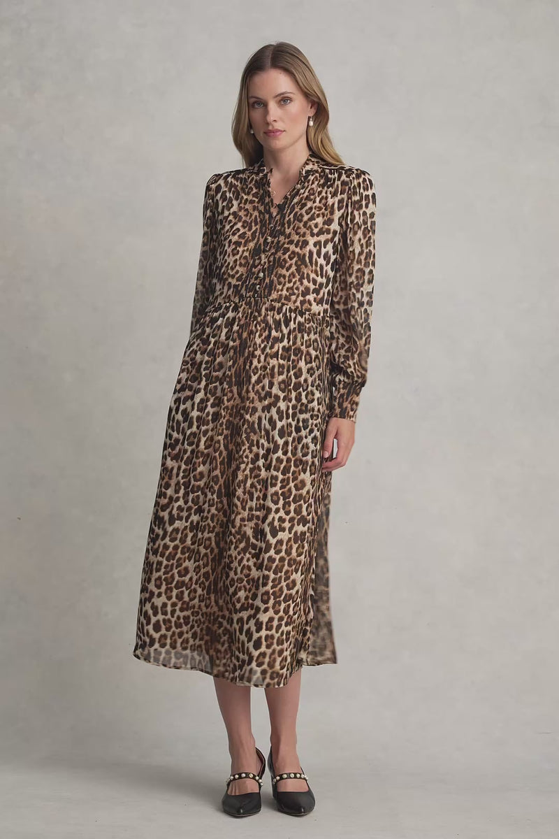 GEORGETTE PRINT DRESS - LEOPARD PRINT