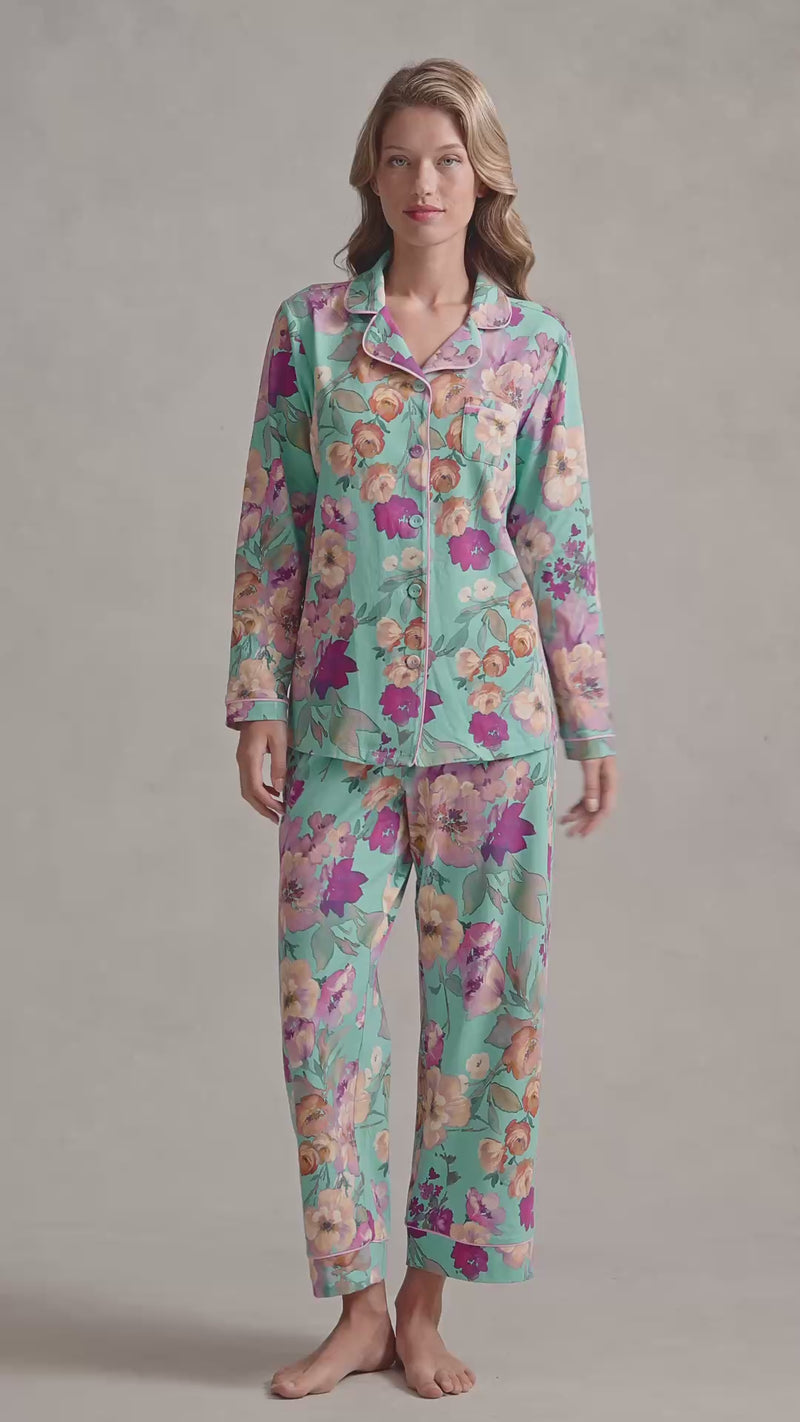Printed Winter PJ - Azure Floral Print