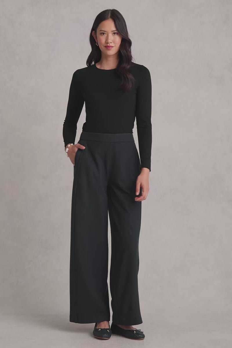 Boiled Wool Wide Leg Pant - Steel Grey