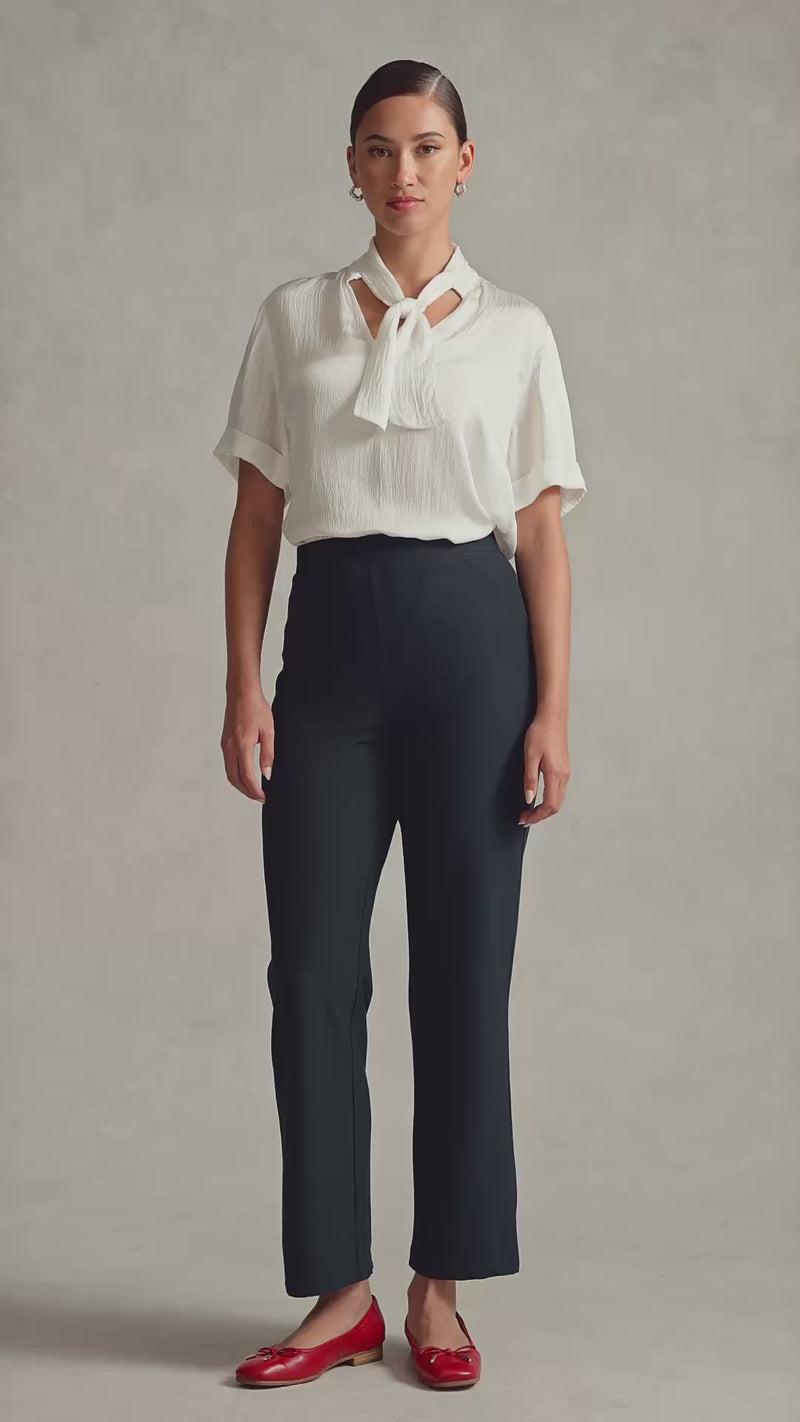 Stretch Crepe Tapered Pant - Ink