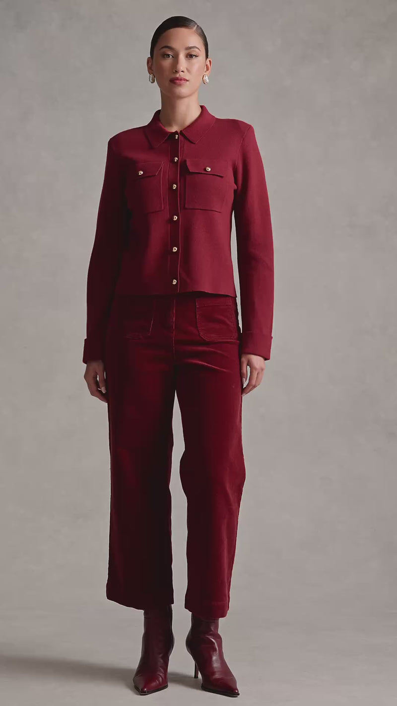 Milano Knit Jacket - Merlot