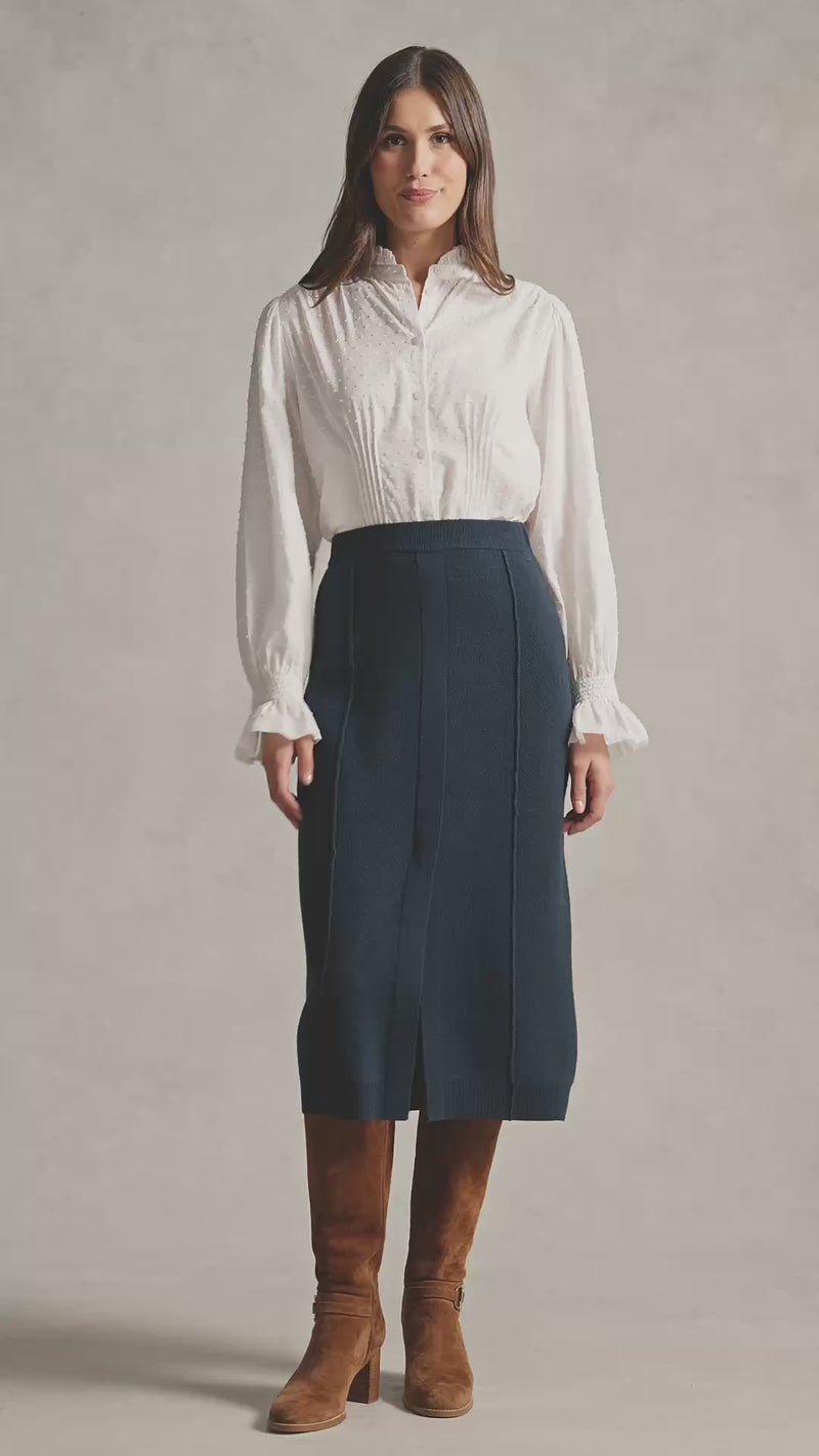 Wool Knit Skirt - Ink
