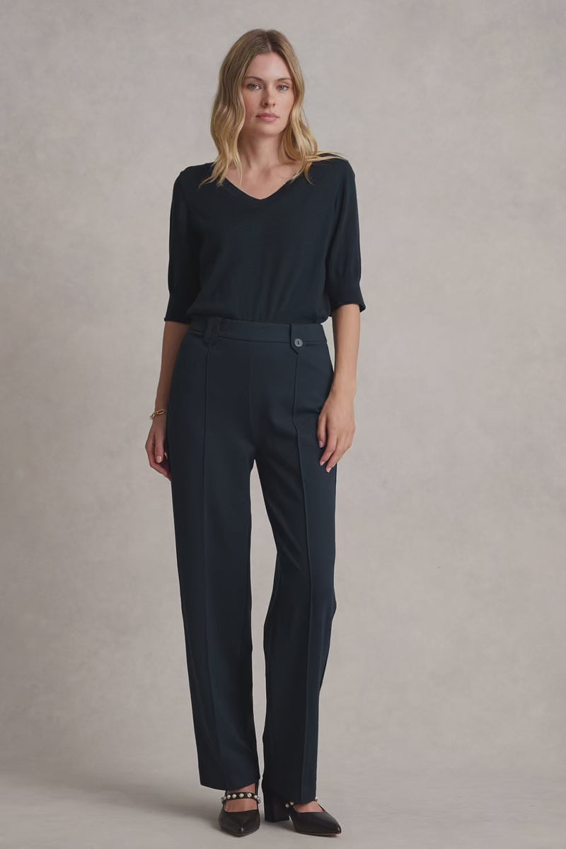 WIDE LEG PONTE PANT - INK 