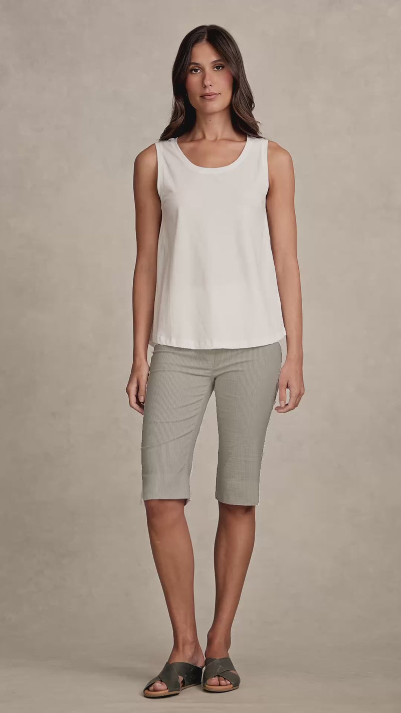 Bengajean® Short Seersucker - Silver Stripe