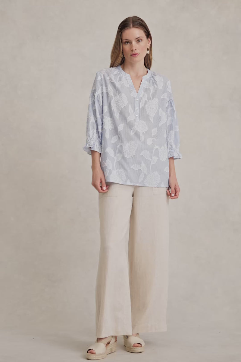 Floral Jacquard Blouse - Floral Jacquard