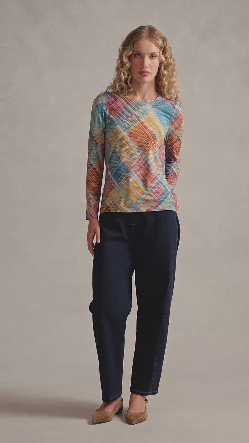 Double Layer Long Sleeve T-Shirt – Plaid