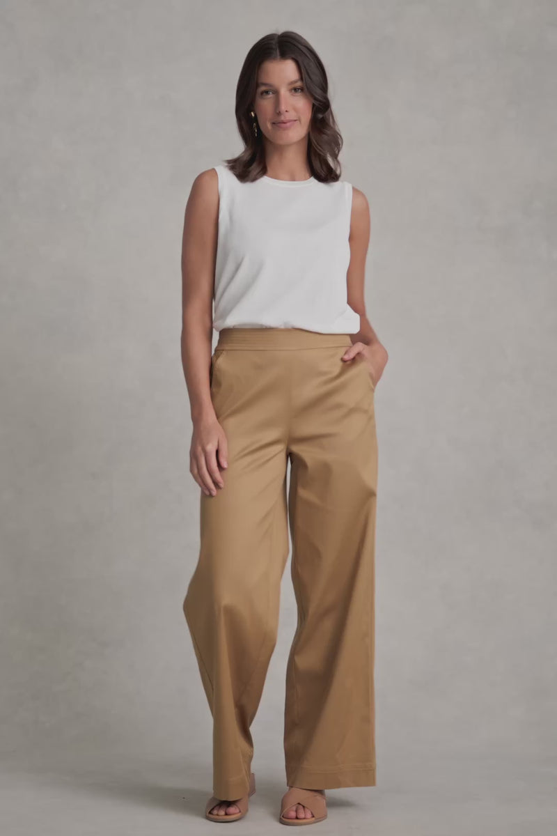 Wide Leg Pant - Tan