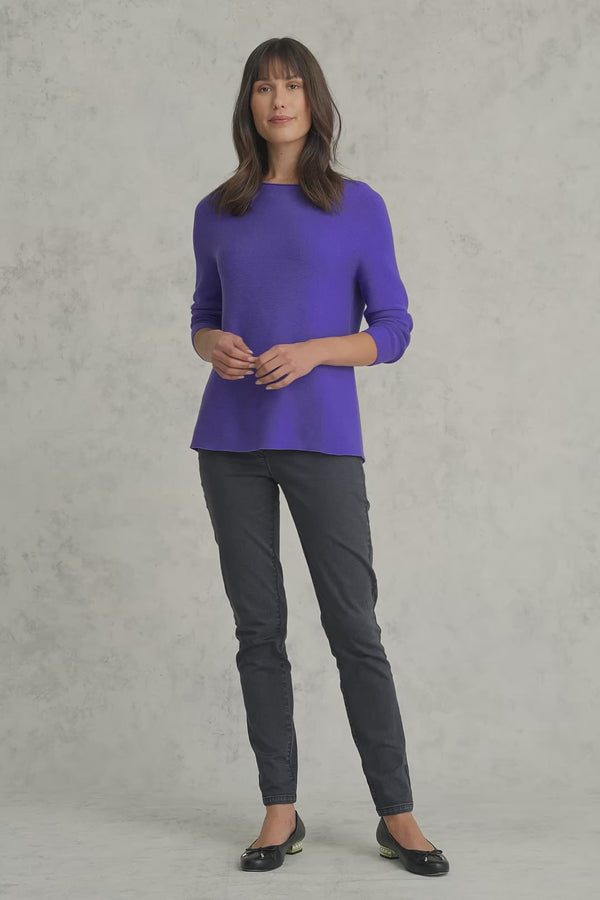 Purl Cotton Jumper - Purple Iris