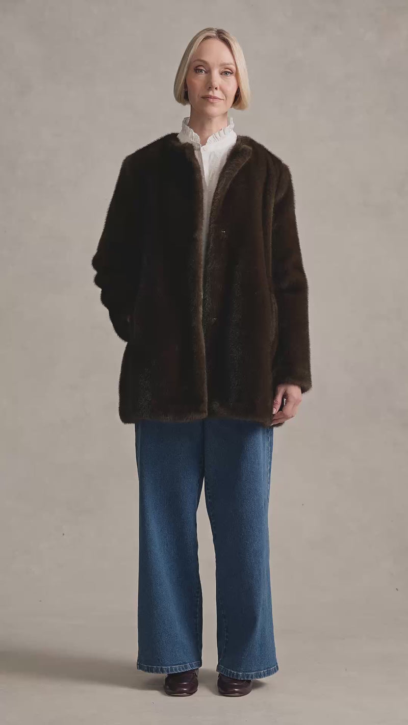 Fur Jacket - Deep Brown