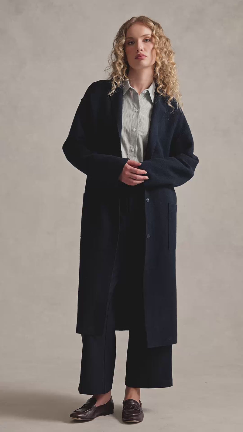Wool Coat - Indigo