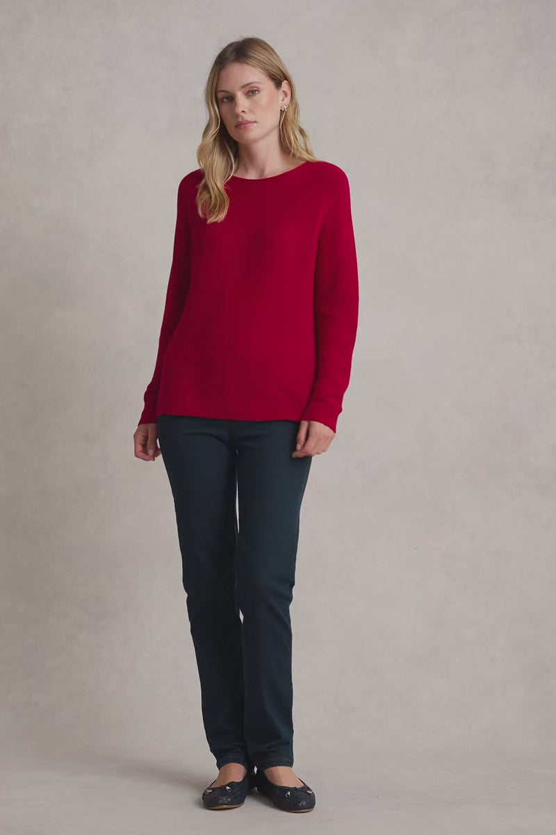 PURL COTTON JUMPER - ROUGE 