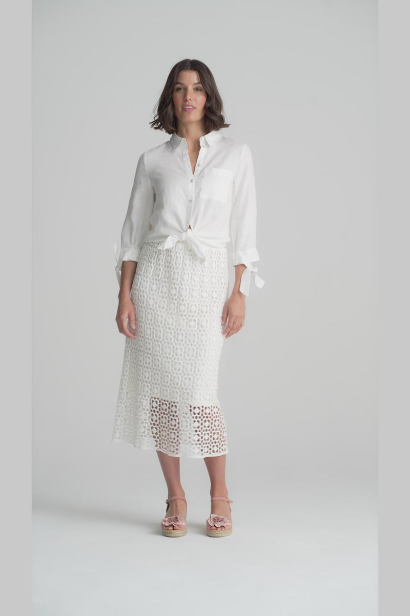 Cotton Lace Skirt - Chalk