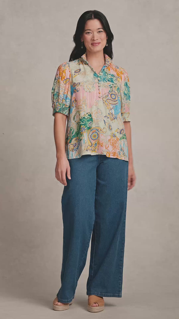 Printed Rayon Blouse - Paisley Medley