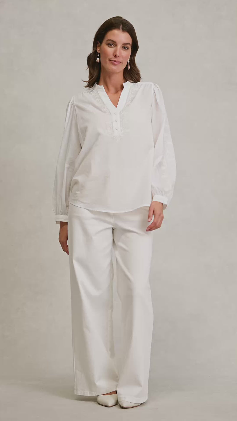 Embroidered Blouse - Cream