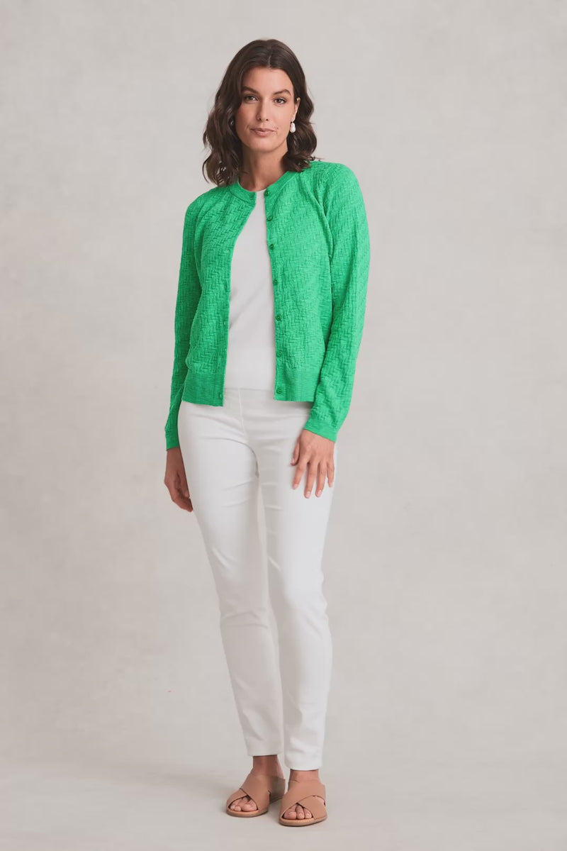 Textured Knit Cardigan – Emerald