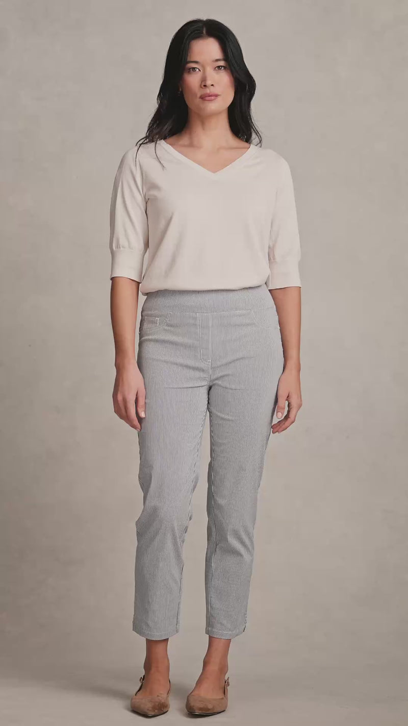 Bengajean® - ¾ Seersucker - Navy White Stripe