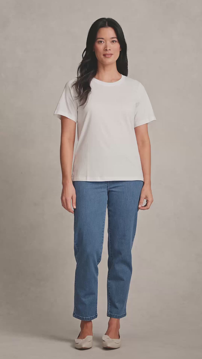 Cotton Crew Neck Tee - White