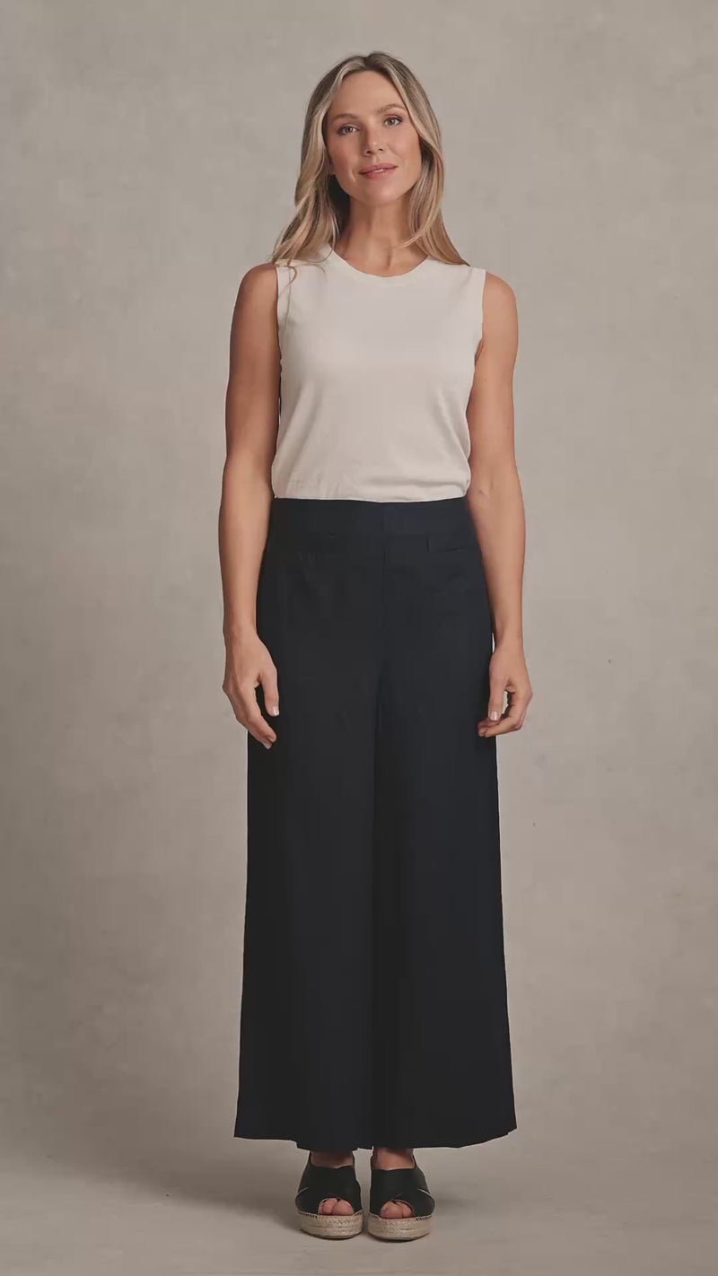 French Linen 7/8 Pant - Ink