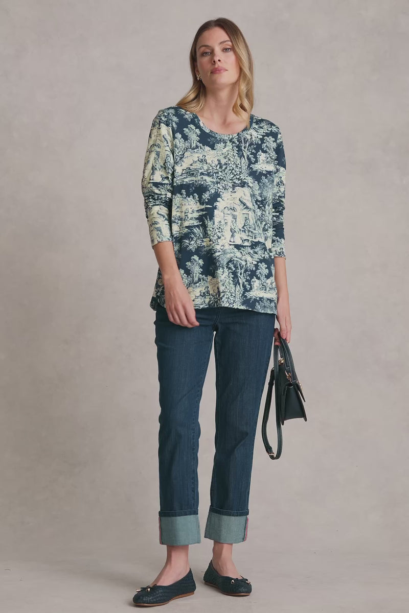 Organic Cotton T-Shirt - Toile de Jouy