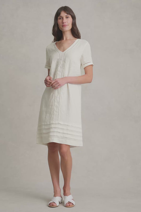 Ladder Trim Linen Dress