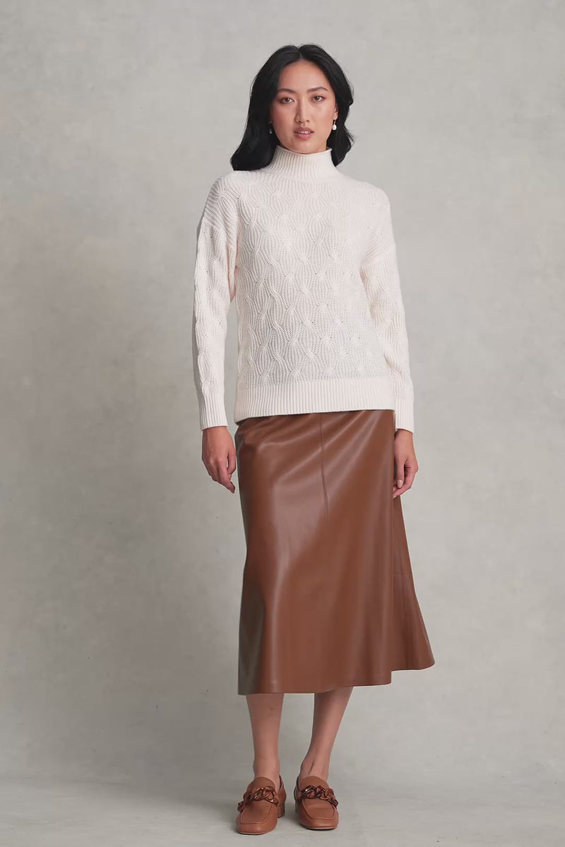 Cable Cotton Blend Jumper - Cream