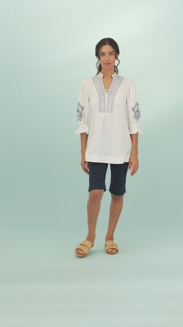 Embroidered Linen Cotton Tunic