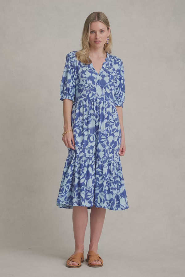 JERSEY TIERED DRESS - SEASIDE FLORAL