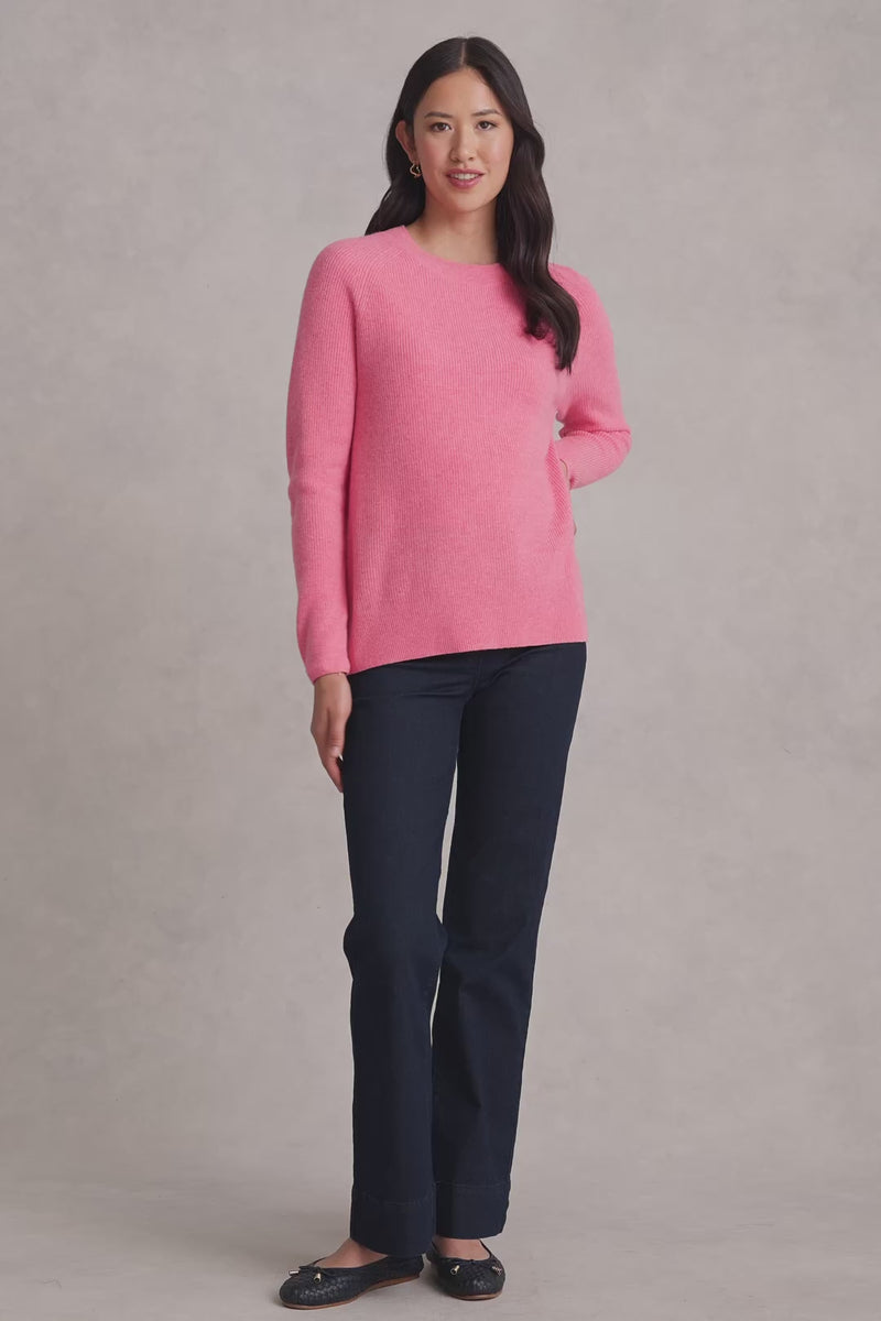 Wool Rib Knit - Pink White Marle