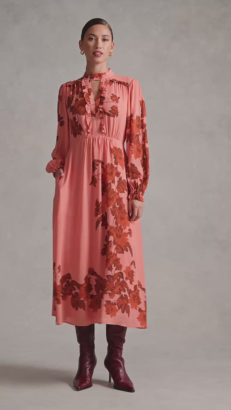 Ruffle Detail Dress - Sienna Floral Print