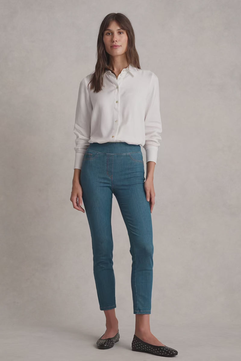 BENGAJEAN ANKLE LENGTH SKINNY LEG - INDIGO MID WASH