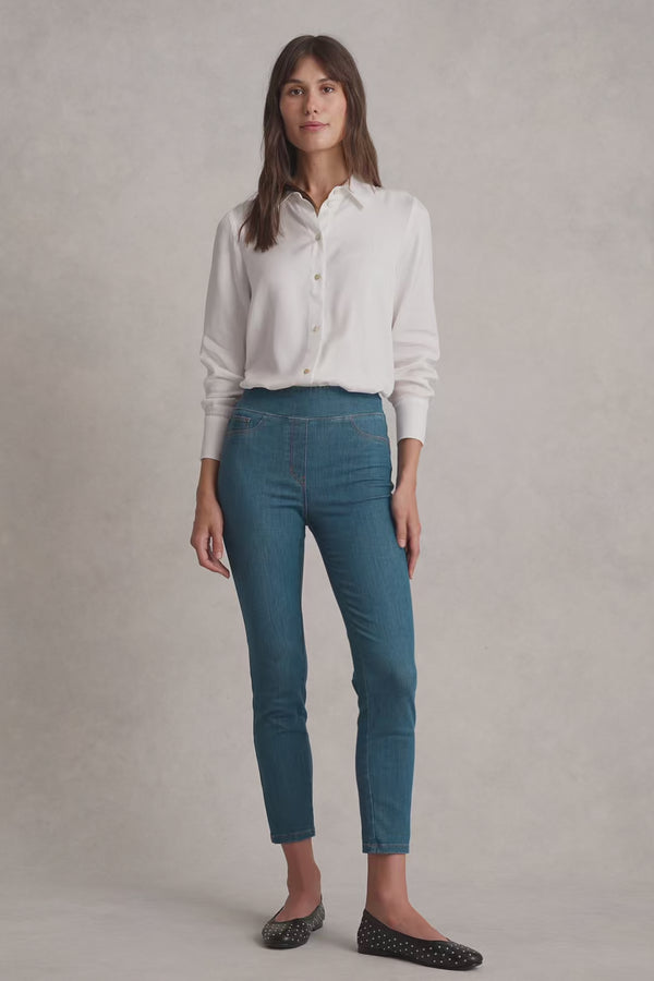 BENGAJEAN ANKLE LENGTH SKINNY LEG - INDIGO MID WASH