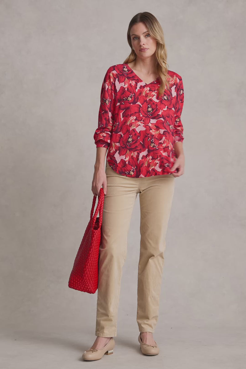 Blouson Sleeve Jumper - Rouge Magnolia