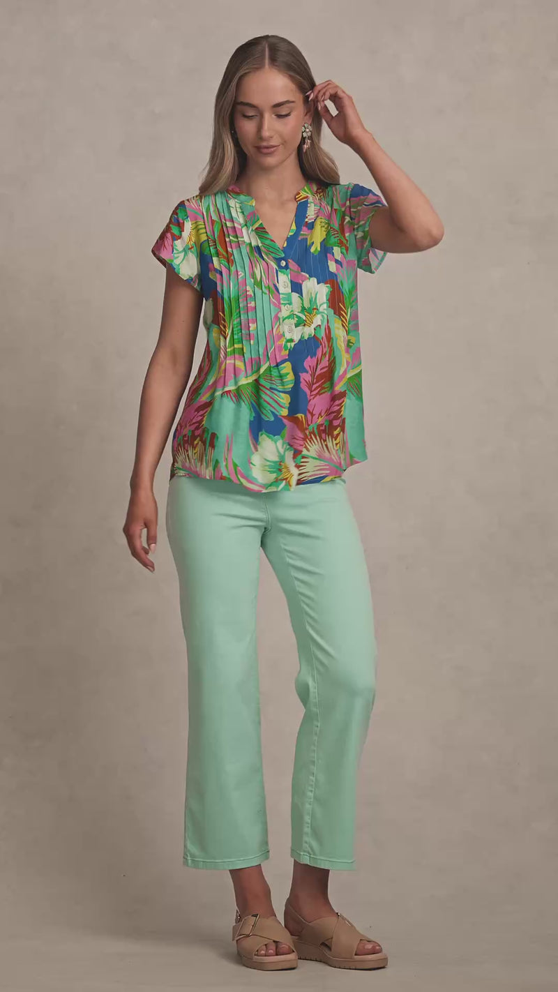 Lightweight Print Blouse - Tropics Print