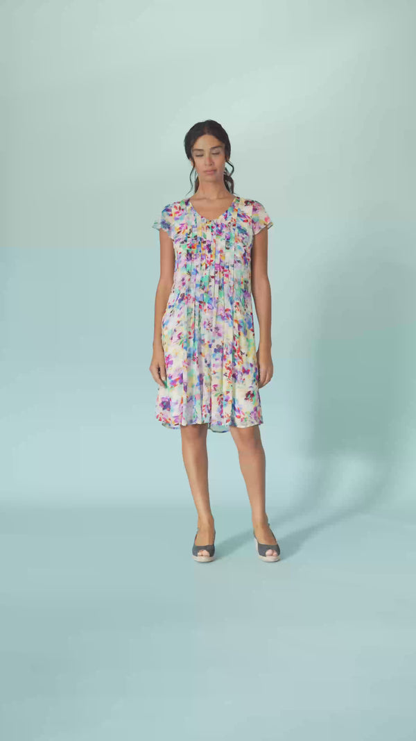 Flutter Sleeve Print Dress